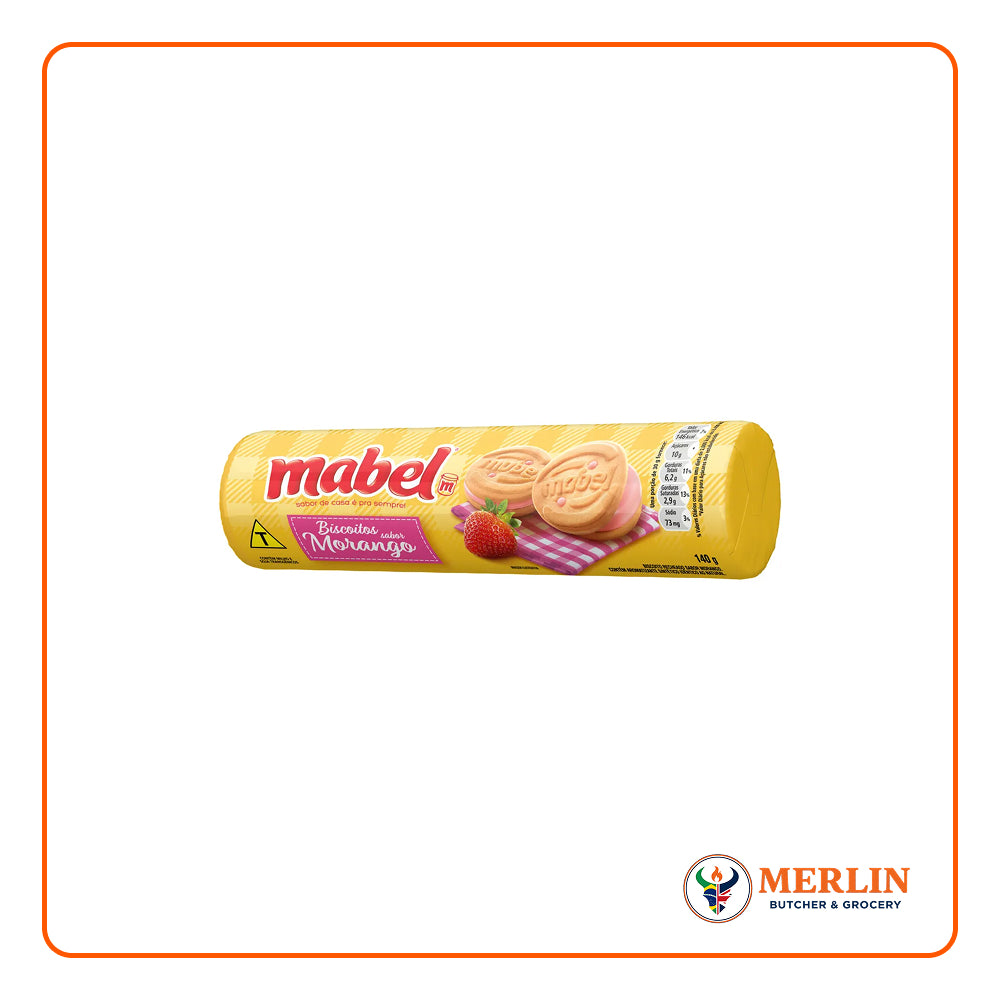 BISCOITO RECHEADO MORANGO 140G MABEL